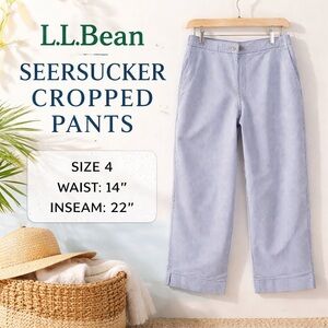 L.L. Bean Cropped Stripe Womens 4 Pants Coastal Casual Preppy Quiet Luxury